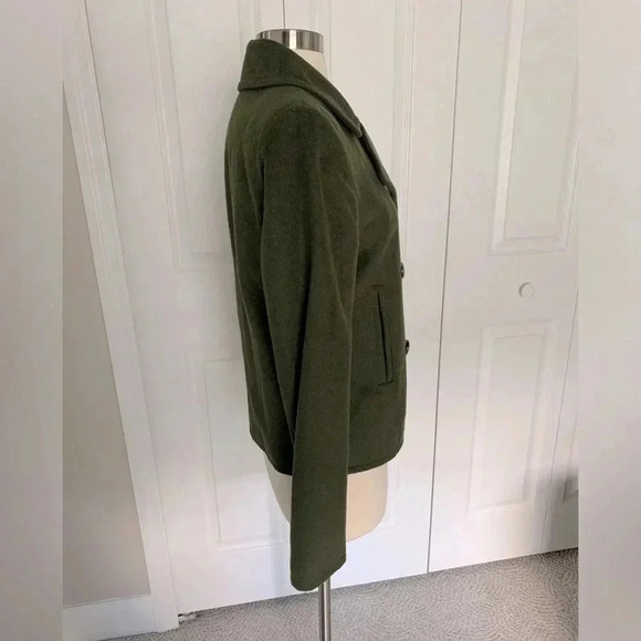 Victoria’s Secret Dark Olive Green Wool Pea Coat Size 0 - Picture 3 of 7